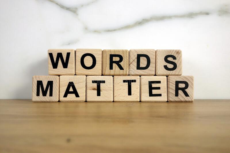 Words matter wooden blocks