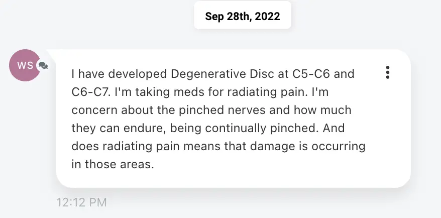 radiating pain from degenerative disc disease