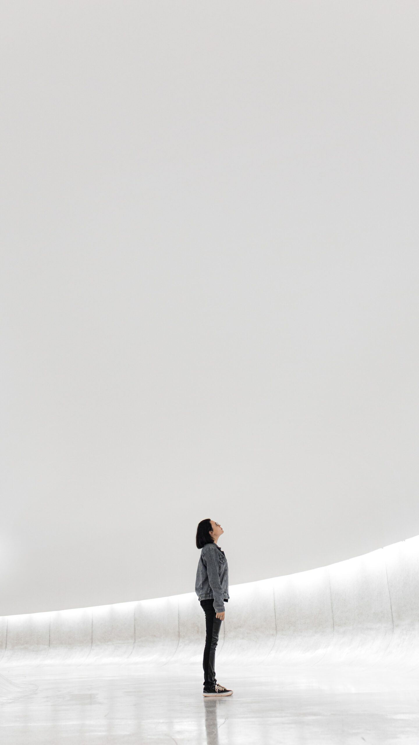 standing in white room