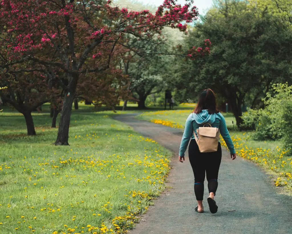 woman walking in park